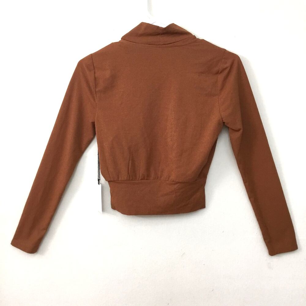 ASTR The Label  Mock Neck Brown Shrug Top Sz XS - Picture 3 of 10